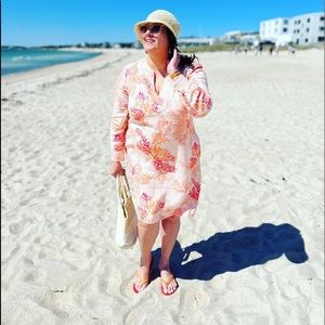 Chicos Coral Reef Linen dress size 2 (12)